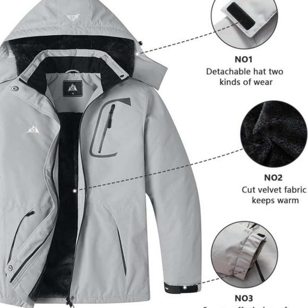 Women's Plus Size Warm Winter Coat Hooded‎ Waterproof Ski Jacket Mountain Wind